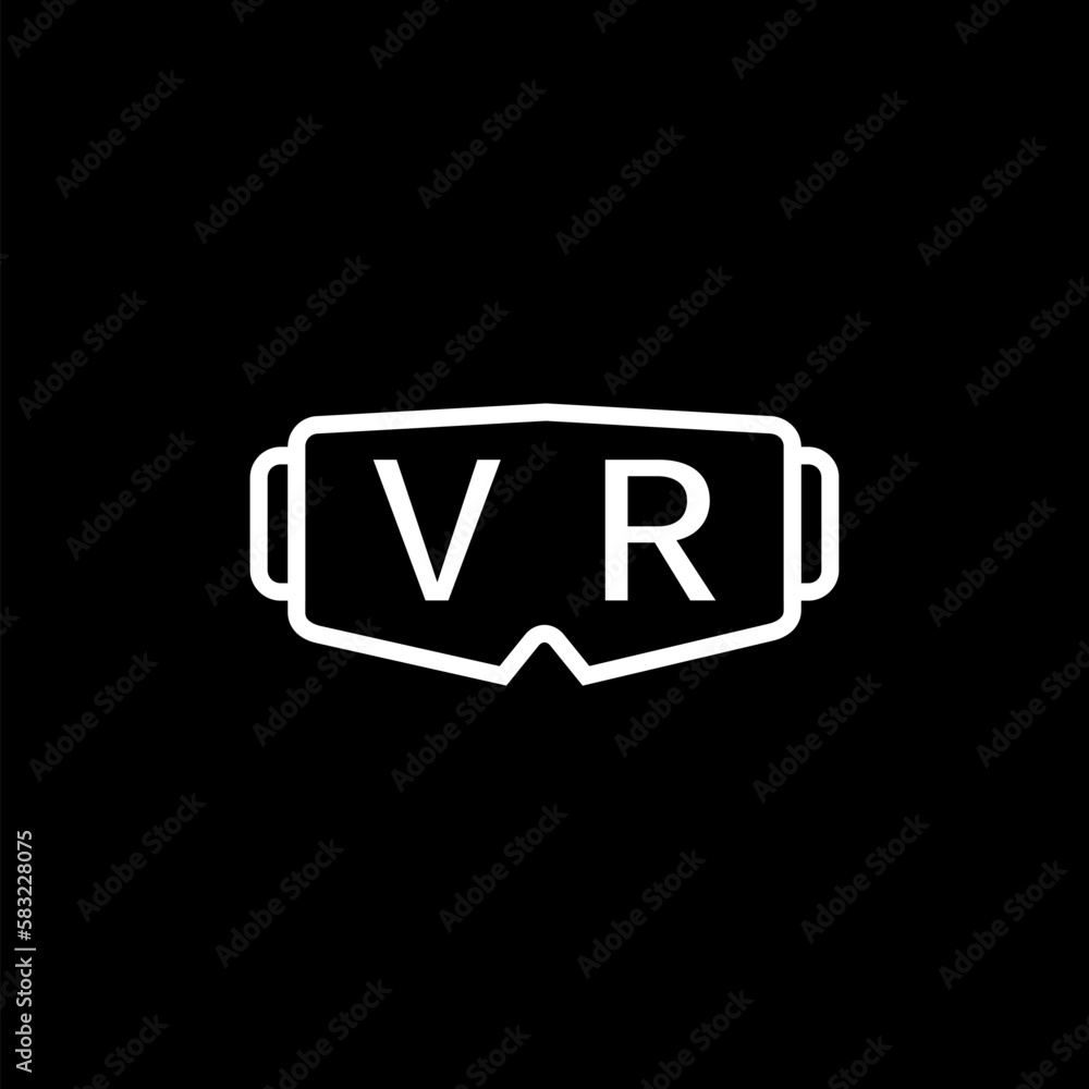Virtual reality glasses icon isolated on black background. Virtual reality glasses icon isolated on black background.