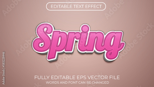 Spring editable text effect. Editable font style
