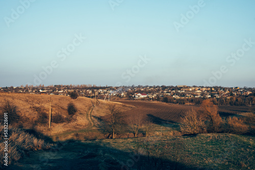 Ukrainian landscape village and field in spring © YARphotographer