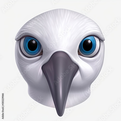 Albatross Awed Facial Expression On Blank Background Generative AI