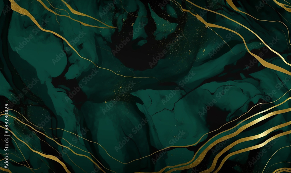 Green and gold stone marble texture background for wallpaper, header or ...