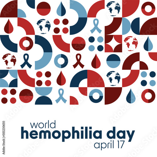 World Hemophilia Day. April 17. Holiday concept. Template for background, banner, card, poster with text inscription. Vector EPS10 illustration.