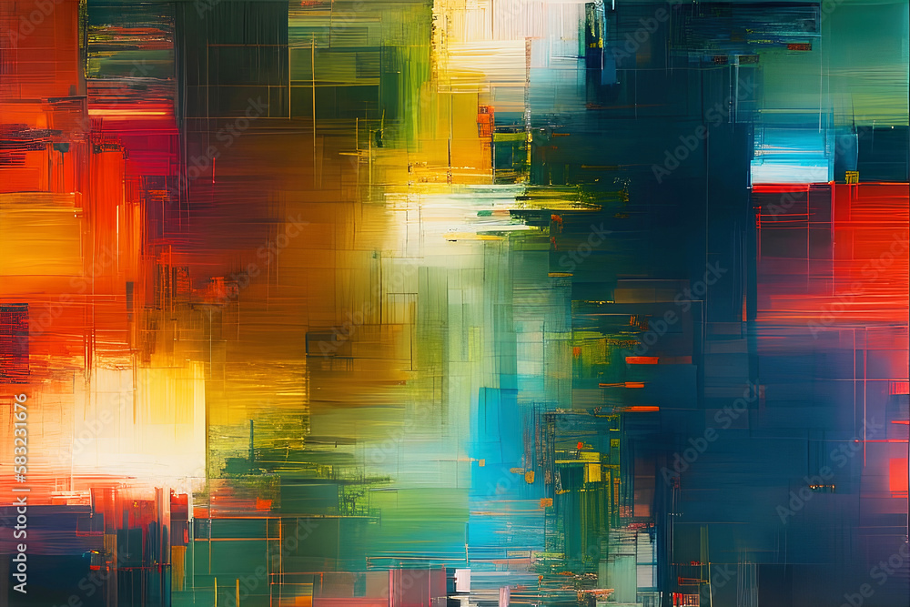 Naklejka premium Abstract background with colorful textures and shapes, modern art wallpaper, Abstract artistic architecture. Generative AI.