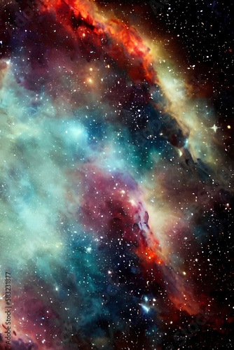 Nebulas and stars cosmic background, universe with galaxies, nebulae and star...