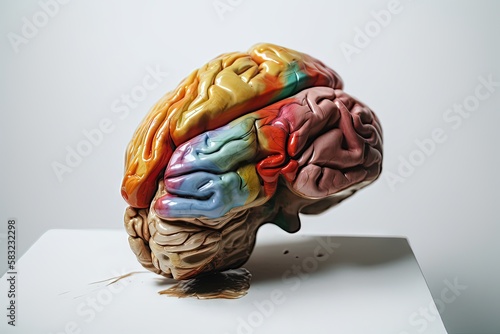 Une représentation colorée abstraite du cerveau. photo