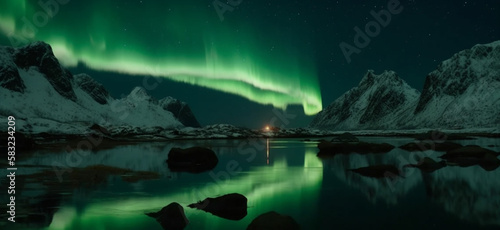 Aurora borealis,Generative AI © ARAMYAN