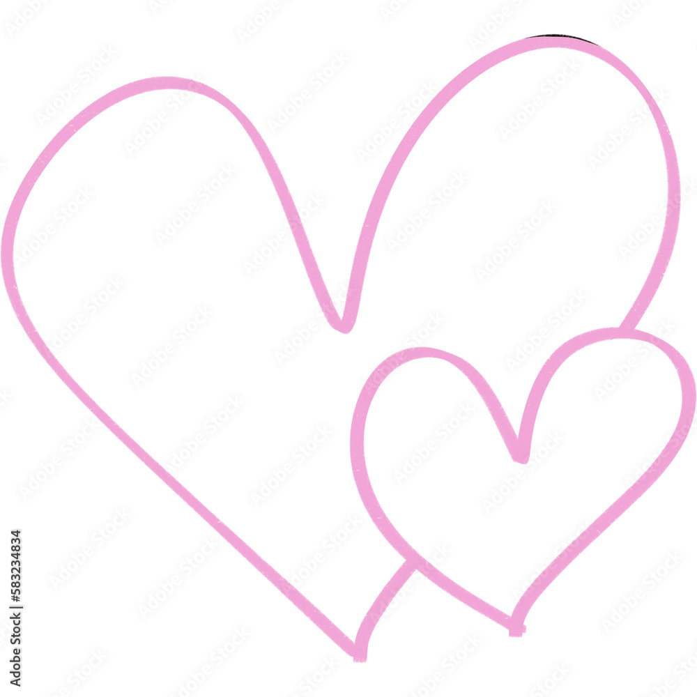 Pink heart doodle