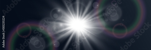 Bright beautiful star.Illustration of a light effect on a transparent background.  © Olga