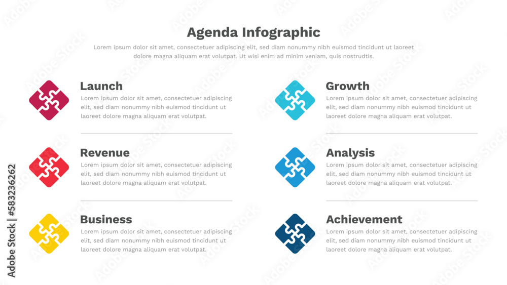 Fototapeta premium Agenda Infographic Template