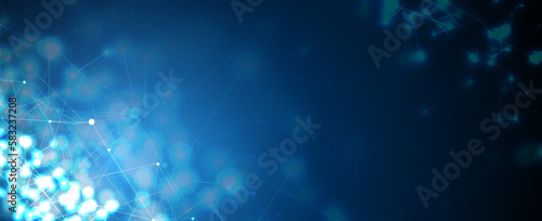 Quantum processing. Deep learning artificial intelligence. Future new technology  for business or science presentation