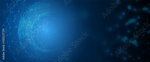 Quantum processing. Deep learning artificial intelligence. Future new technology  for business or science presentation