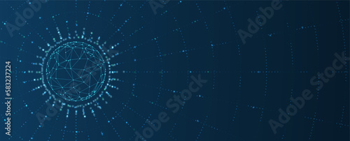 Quantum processing. Deep learning artificial intelligence. Future new technology  for business or science presentation