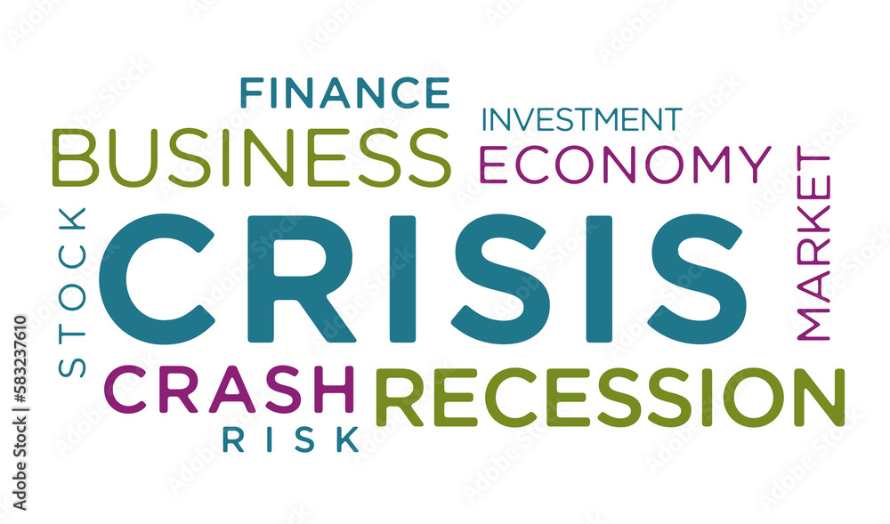 Crisis kinetic text abstract concept illustration Crisis kinetic text abstract concept illustration