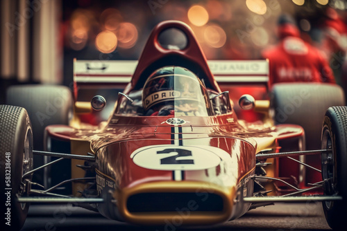 Formula one 1, classic car race track, background, generative ai