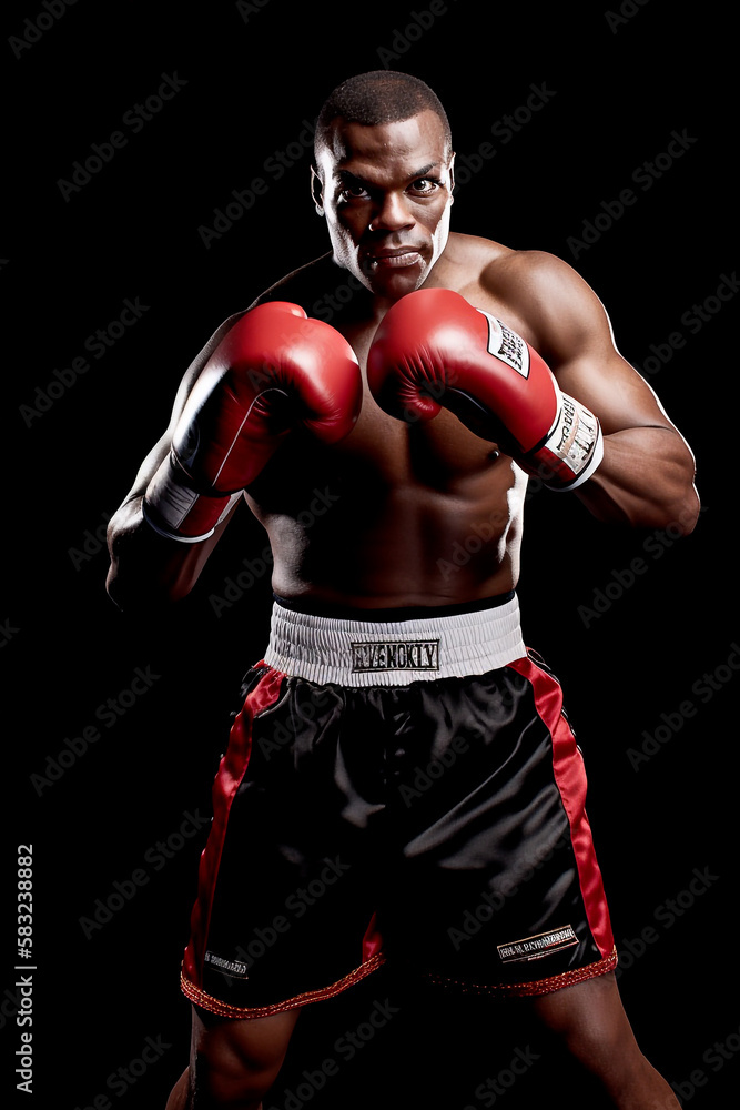 Portrait shot of a professional boxer - Ai generative