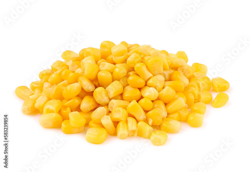 Corn, grains, white background, close-up