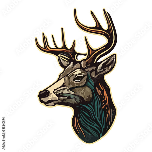 Deer Flat Icon Isolated On White Background