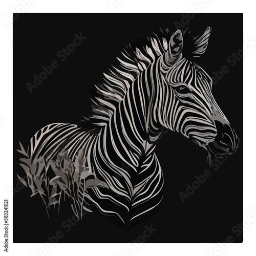 Zebra Animal Flat Icon Isolated On White Background © Maxim