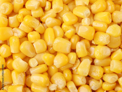Ripe yellow corn, grains, close-up