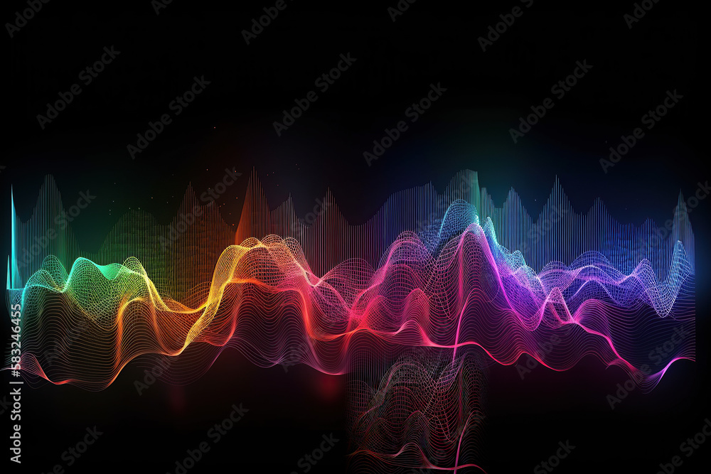 Fantasy Sound Wave Background AI Generiert Fantasy Sound Wave Background AI Generiert