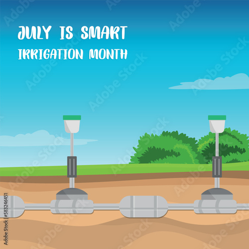 Smart Irrigation Month . Design suitable for greeting card poster and banner