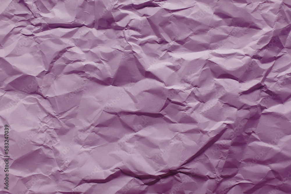 Color Crumpled Paper Layer. lilac Background. Simple Creative Creased Paper Design. No Text.