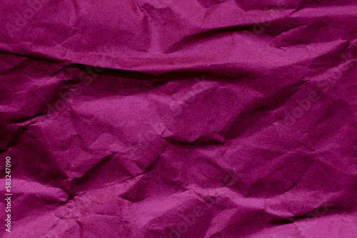Color Crumpled Paper Layer. Pink Background. Simple Creative Creased Paper Design. No Text.