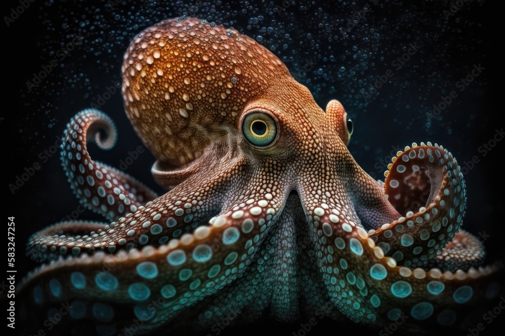 Common octopus. Wildlife animal. AI generated Common octopus. Wildlife animal. AI generated