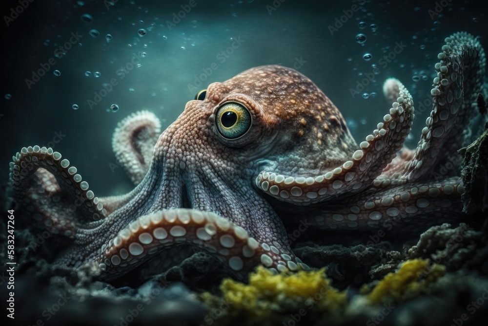 Common octopus. Wildlife animal. AI generated Common octopus. Wildlife animal. AI generated
