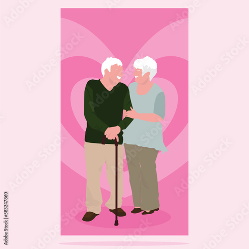 DOS ABUELOS CAUCÁSICOS ENAMORADOS