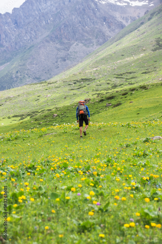 hiking in the mountains