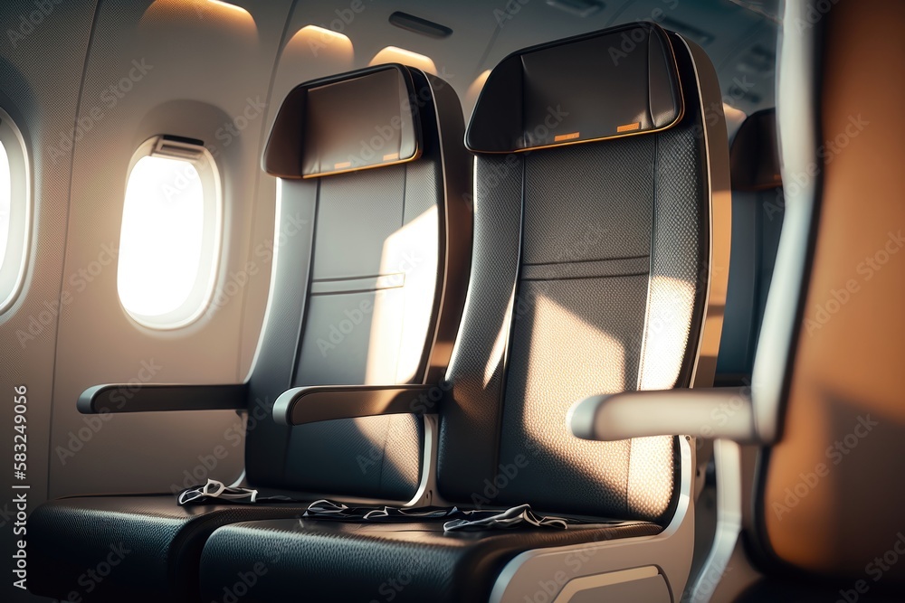 Passenger aircraft seating. AI generated Passenger aircraft seating. AI generated