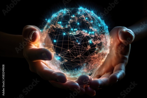 Virtual global Network in Hands - Globalization with world wide information exchange - generative ai