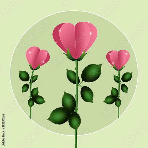 an illustration of heart on a flower