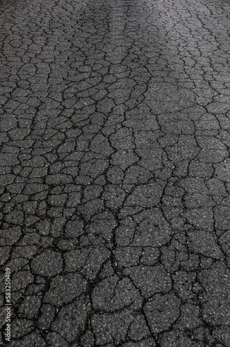 Cracks in asphalt road, Austria