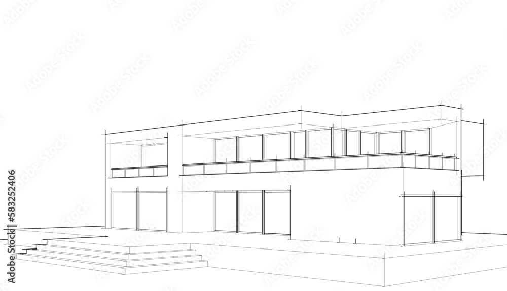 architectural sketch of a building architectural sketch of a building