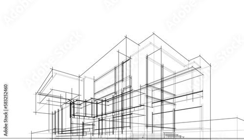 architectural sketch of a building