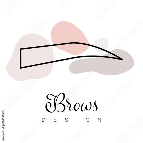 Brow bar vector logo for beauty studio. Brow design. Eyebrow coloring and laminating. Brow artist