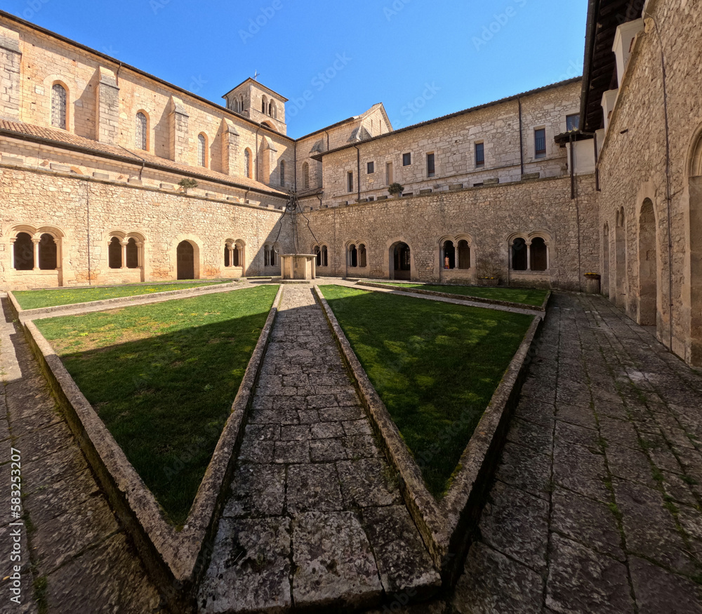 The garden of Casamari Abbey, a medieval monastery located near Rome, Italy. The garden of Casamari Abbey, a medieval monastery located near Rome, Italy.
