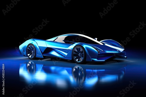 Personalized Sci-Fi Space Car  Futuristic Vehicle Design for the Future. Generative AI.