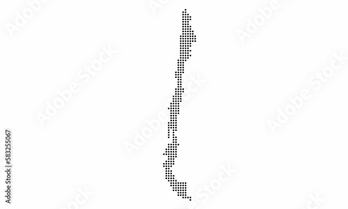 Chile dotted map with grunge texture in dot style. Abstract vector illustration of a country map with halftone effect for infographic. 
