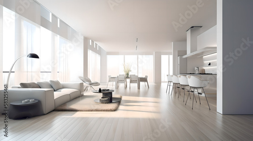 modern apartman interior 3d render  ai generated 