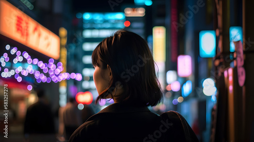 Cyberpunk girl in Neo Tokyo