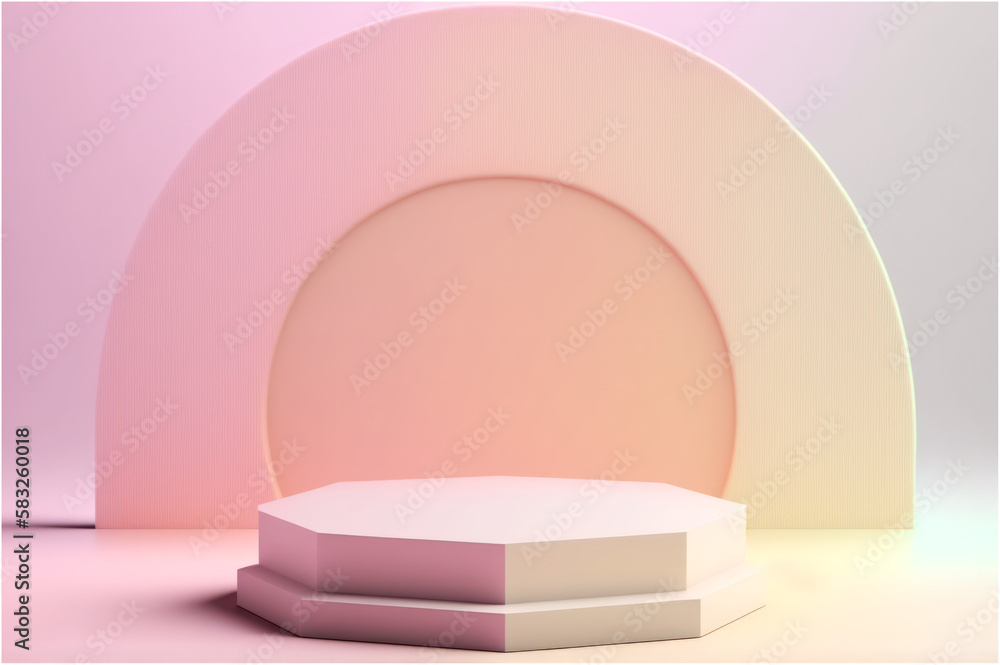 Pastel Color Background with Luxury Abstract Scene Pedestal Platform or Blank Presentation Illustration - Post-processed Generative AI Pastel Color Background with Luxury Abstract Scene Pedestal Platform or Blank Presentation Illustration - Post-processed Generative AI