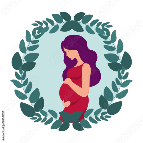 Pregnant woman, future mother. Vector illustration.