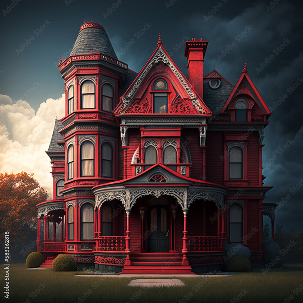 Obraz premium old house in the night | Generate AI