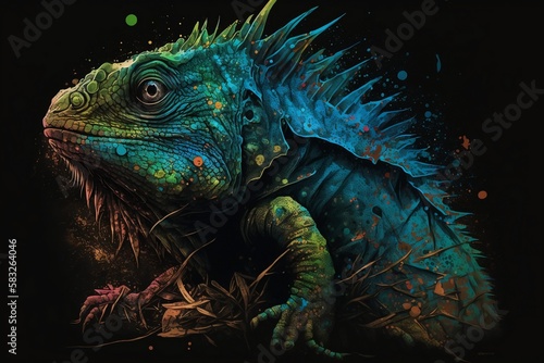 colorful iguana  rgb iguana  cool iguana  ai iguana