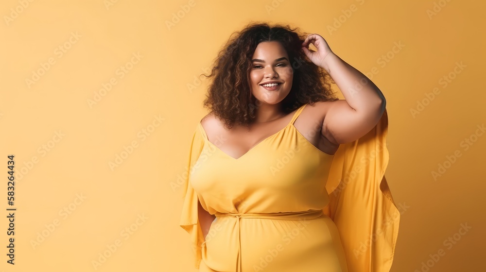 Embracing Beauty: Full Body Shot of Plus Size Model. Generative AI.
Embracing Beauty: Full Body Shot of Plus Size Model. Generative AI.