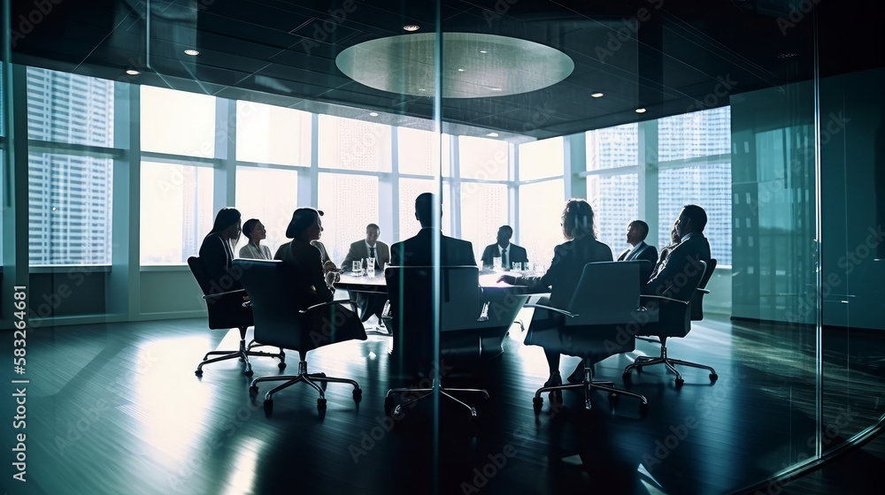 Executive Exchange: Businesspeople in Formal Meeting Setting. Generative AI.