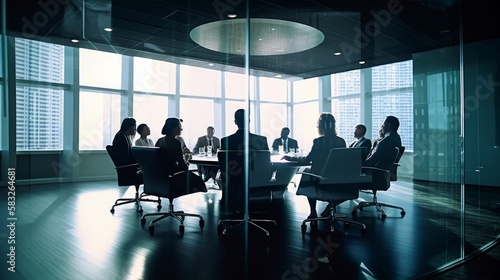 Executive Exchange: Businesspeople in Formal Meeting Setting. Generative AI.